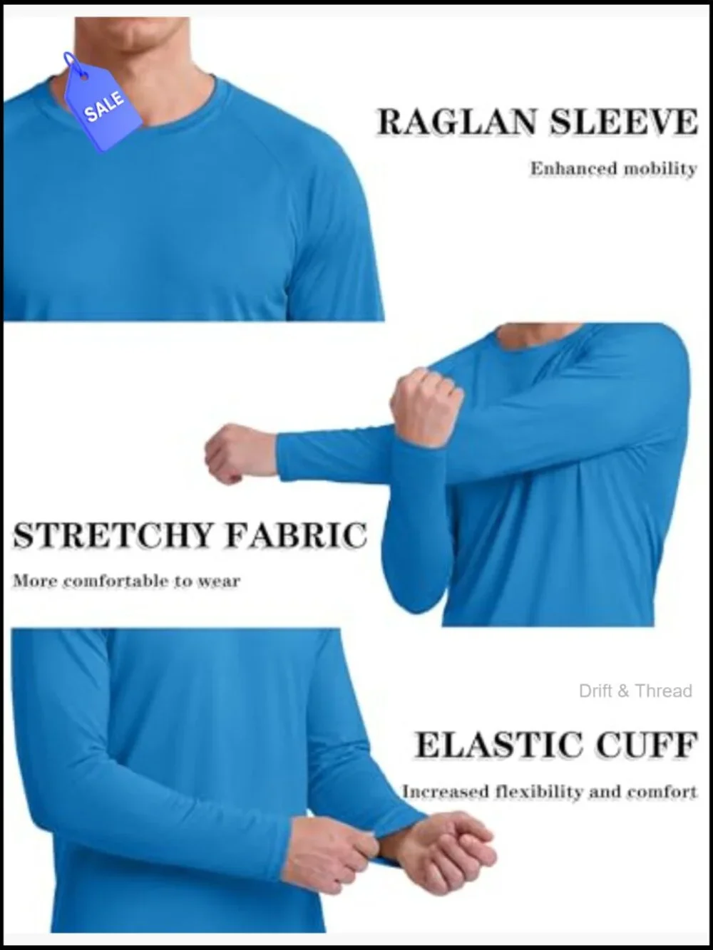 Men's UPF 50+ Rash Guard Long Sleeve Sun Protection Shirt for Hiking Fishing
